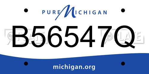 B56547Q Michigan License Plate