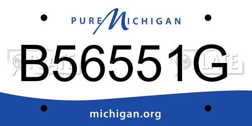 B56551G Michigan License Plate