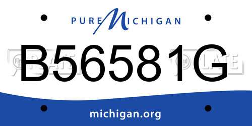 B56581G Michigan License Plate