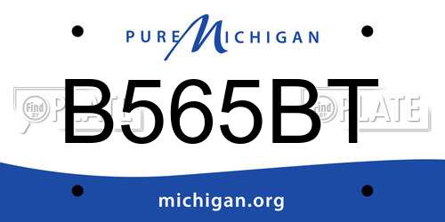 B565BT Michigan License Plate