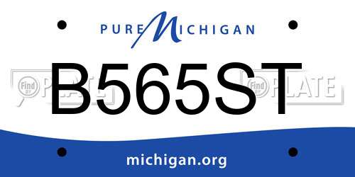 B565ST Michigan License Plate