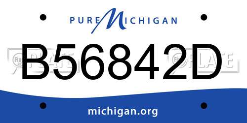 B56842D Michigan License Plate