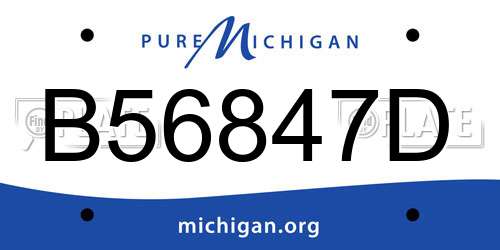 B56847D Michigan License Plate