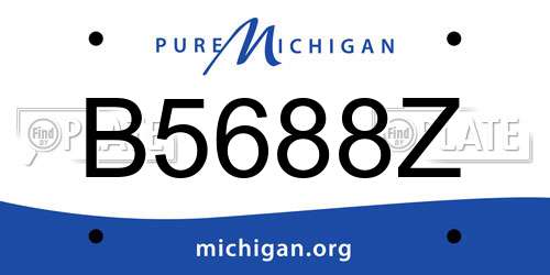 B5688Z Michigan License Plate