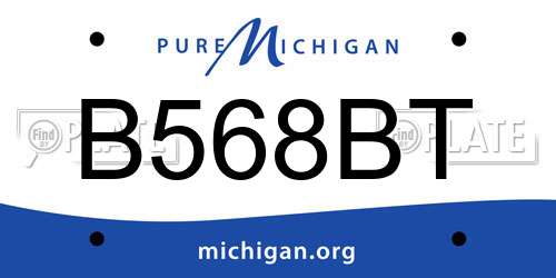 B568BT Michigan License Plate