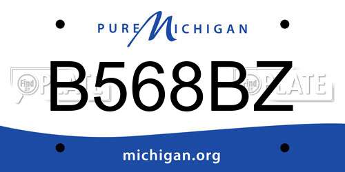 B568BZ Michigan License Plate
