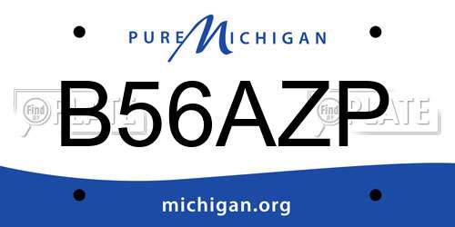 B56AZP Michigan License Plate