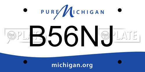 B56NJ Michigan License Plate