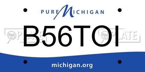 B56TOI Michigan License Plate