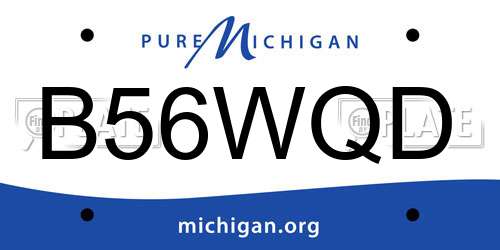 B56WQD Michigan License Plate