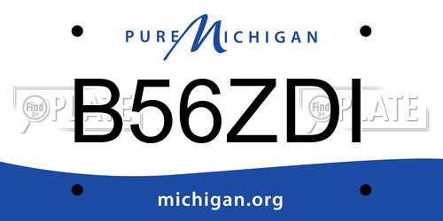 B56ZDI Michigan License Plate