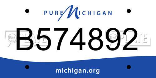 B574892 Michigan License Plate