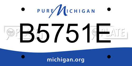 B5751E Michigan License Plate