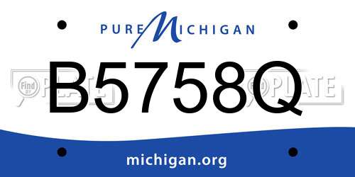 B5758Q Michigan License Plate