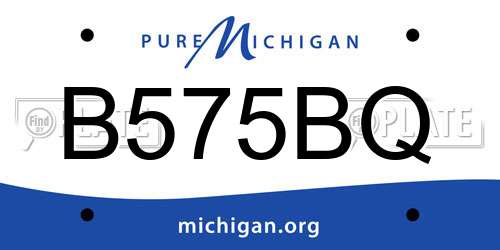 B575BQ Michigan License Plate
