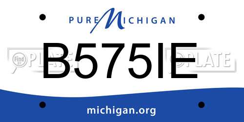 B575IE Michigan License Plate