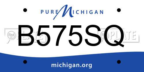B575SQ Michigan License Plate