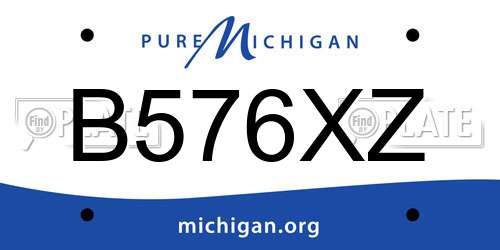 B576XZ Michigan License Plate