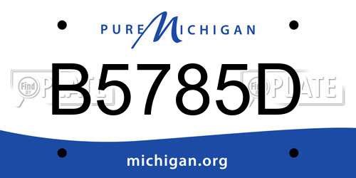 B5785D Michigan License Plate