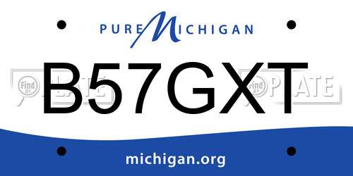 B57GXT Michigan License Plate