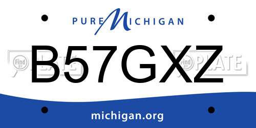 B57GXZ Michigan License Plate