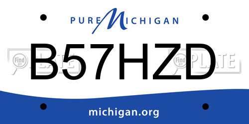 B57HZD Michigan License Plate