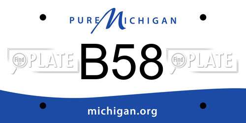 B58 Michigan License Plate