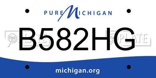 B582HG Michigan License Plate