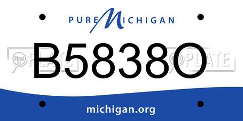 B5838O Michigan License Plate