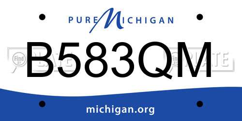 B583QM Michigan License Plate