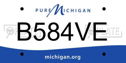 B584VE Michigan License Plate