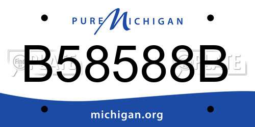 B58588B Michigan License Plate