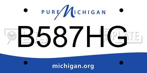 B587HG Michigan License Plate