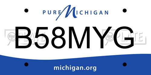 B58MYG Michigan License Plate