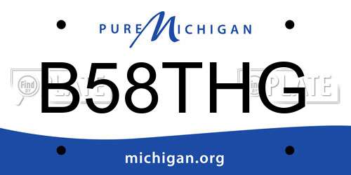 B58THG Michigan License Plate