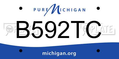 B592TC Michigan License Plate