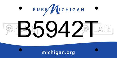 B5942T Michigan License Plate