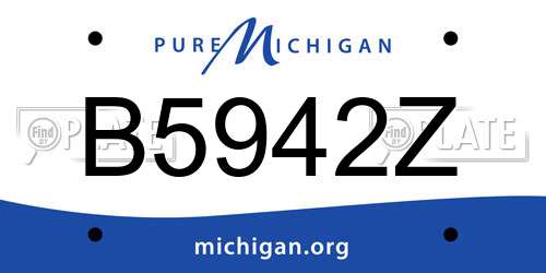 B5942Z Michigan License Plate