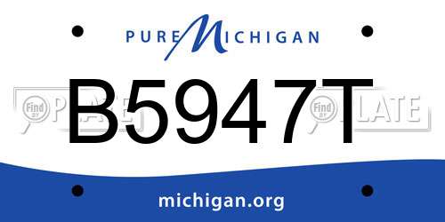 B5947T Michigan License Plate