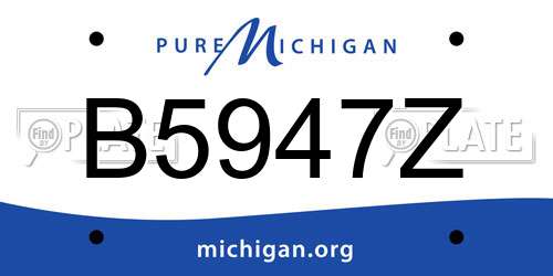 B5947Z Michigan License Plate