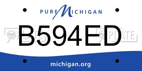 B594ED Michigan License Plate