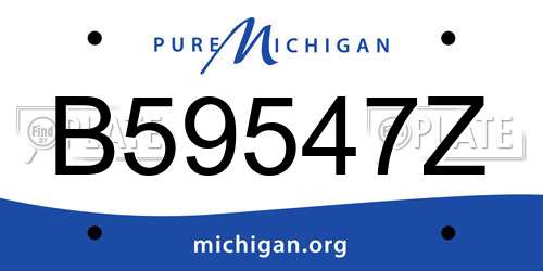 B59547Z Michigan License Plate