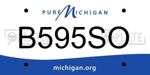 B595SO Michigan License Plate