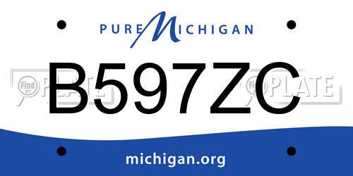 B597ZC Michigan License Plate