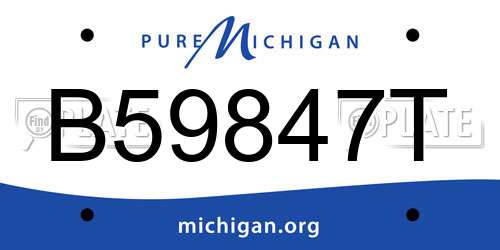 B59847T Michigan License Plate