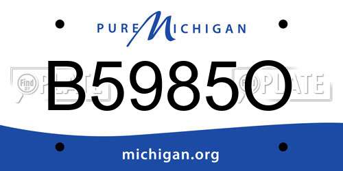 B5985O Michigan License Plate