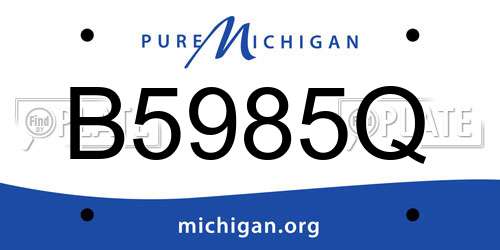 B5985Q Michigan License Plate