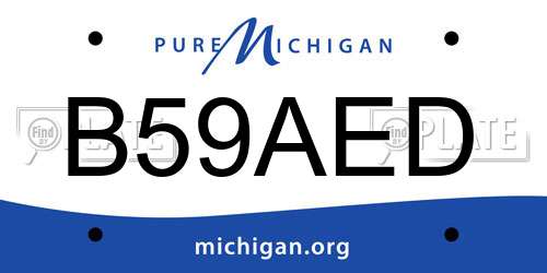 B59AED Michigan License Plate