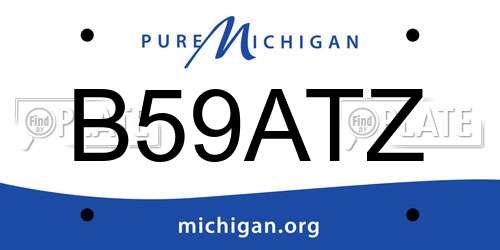 B59ATZ Michigan License Plate