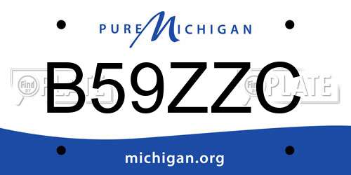 B59ZZC Michigan License Plate